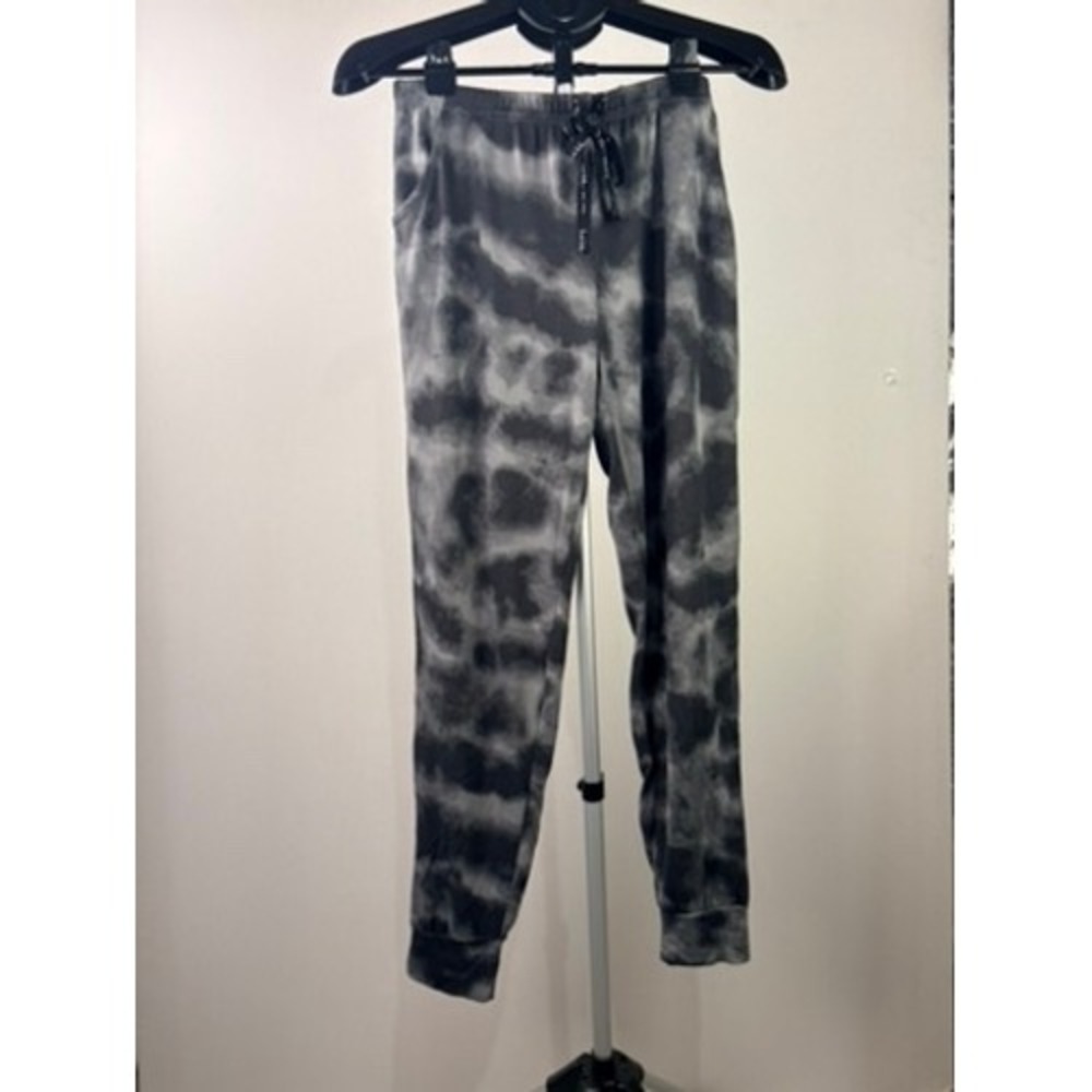 Nicole Miller New York Womens Grey Black Tie Dye Jogger Pants Size M 3967-37